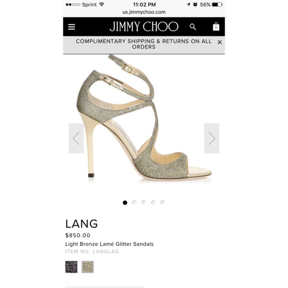 AUTHENTIC Jimmy Choo Lame Lang Glitter Sandals 8.5 - Picture 3 of 7